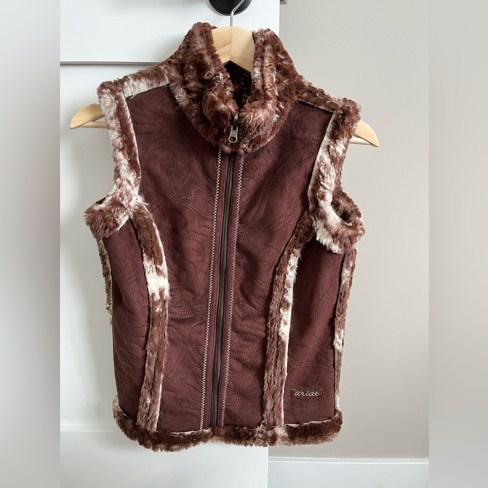 Ariat reversible cow print vest